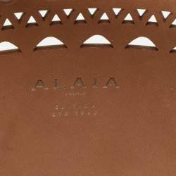 Pre Owned Alaia White Leather 1992 Edition Vienne Bucket Bag