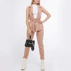 Pre Owned Alaia Black Laser Cut Leather Small Rose Marie Bucket Bag