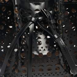Pre Owned Alaia Black Laser Cut Leather Small Rose Marie Bucket Bag