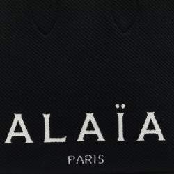 مملوكة مسبقًا حقيبة يد توتس علايا قماش أسود محبوك بشعار