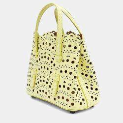 Pre Owned Alaia Yellow Leather Laser Cut Mina Bag