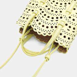 Pre Owned Alaia Yellow Leather Laser Cut Mina Bag