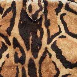 مملوكة مسبقًا Alaia Brown Leopard Print Calf Hair Frame Pouch