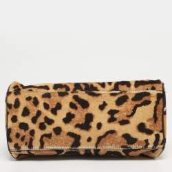 مملوكة مسبقًا Alaia Brown Leopard Print Calf Hair Frame Pouch