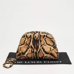 مملوكة مسبقًا Alaia Brown Leopard Print Calf Hair Frame Pouch