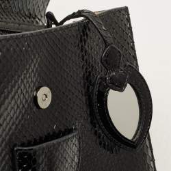 Pre Owned Alaia Leonie Black Python Top Handle Bag