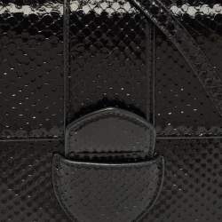 Pre Owned Alaia Leonie Black Python Top Handle Bag