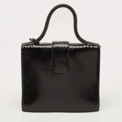 Pre Owned Alaia Leonie Black Python Top Handle Bag