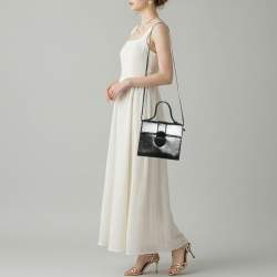 Pre Owned Alaia Leonie Black Python Top Handle Bag