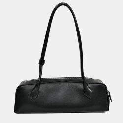 مملوكة مسبقًا حقيبة كتف متوسطة لو تيكل جلد أسود شرقية غربية علية