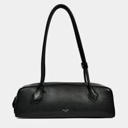 مملوكة مسبقًا حقيبة كتف متوسطة لو تيكل جلد أسود شرقية غربية علية