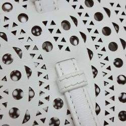 Pre Owned حقيبة علايا Mina جلد قصة ليزر بيضاء