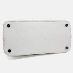 Pre Owned حقيبة علايا Mina جلد قصة ليزر بيضاء