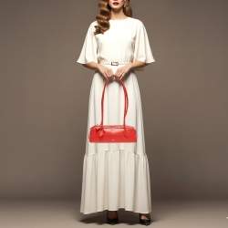 Pre Owned حقيبة كتف عُليّة لو تيكل جلد حمراء صغيرة