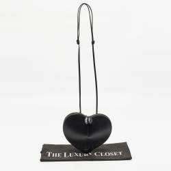 Pre Owned Alaia Le Coeur Black Leather Shoulder Bag