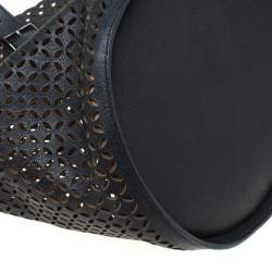 Pre Owned  Alaia Black Leather Rose Marie Bucket Bag