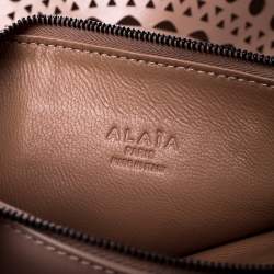 Pre Owned Alaia Pink Leather Laser Cut Mina Shopper Tote
