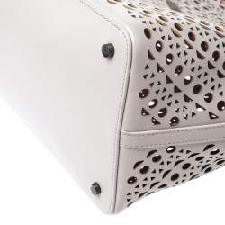 Pre Owned Alaia Grey Laser Cut Leather Mina Vienne Tote