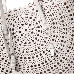 Pre Owned Alaia Grey Laser Cut Leather Mina Vienne Tote