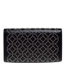 Pre Owned Alaia Black Leather Studded Clutch