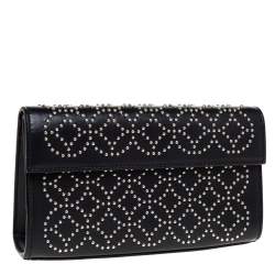 Pre Owned Alaia Black Leather Studded Clutch
