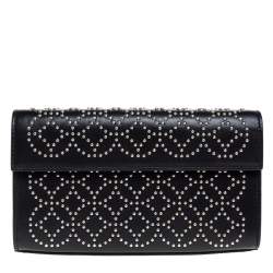 Pre Owned Alaia Black Leather Studded Clutch