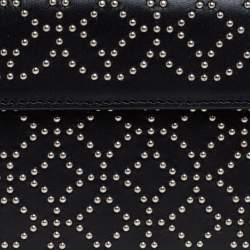 Pre Owned Alaia Black Leather Studded Clutch