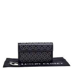 Pre Owned Alaia Black Leather Studded Clutch