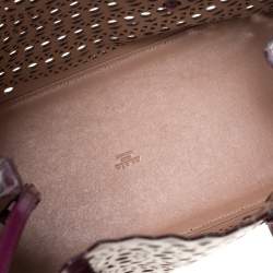 Alaia Plum Leather Mina 32 Tote