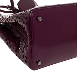 Alaia Plum Leather Mina 32 Tote