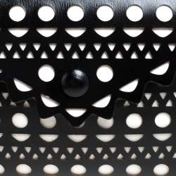 Pre Owned Alaia Black Lasercut Leather Envelope Clutch