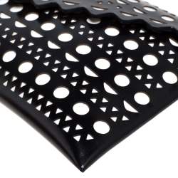 Pre Owned Alaia Black Lasercut Leather Envelope Clutch