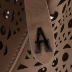 Pre Owned Alaia Vienne Old Rose Leather Laser Cut Bucket Bag