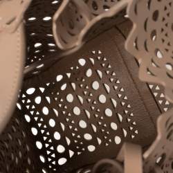 Pre Owned Alaia Vienne Old Rose Leather Laser Cut Bucket Bag