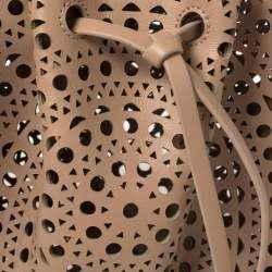 Pre Owned Alaia Vienne Old Rose Leather Laser Cut Bucket Bag
