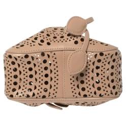 Pre Owned Alaia Vienne Old Rose Leather Laser Cut Bucket Bag
