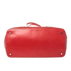 Alaia Red Lasercut Leather Mina Tote 