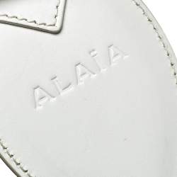 Alaia White/Pink Leather Laser Cut Tote