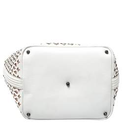 Alaia White/Pink Leather Laser Cut Tote