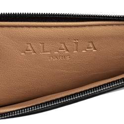 Pre Owned Alaia Black Leather Zip Slim Pouch