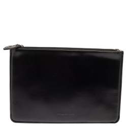 Pre Owned Alaia Black Leather Zip Slim Pouch