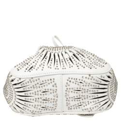 Pre Owned Alaia White Leather Rose Marie 16 Clutch Bag