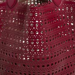 Pre Owned Alaia Red Leather Laser Cut Tote
