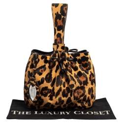 Pre Owned  Alaia Brown/Beige Calf Hair Rose Marie Bucket Bag