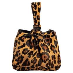 Pre Owned  Alaia Brown/Beige Calf Hair Rose Marie Bucket Bag