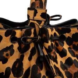 Pre Owned  Alaia Brown/Beige Calf Hair Rose Marie Bucket Bag