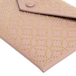 Pre Owned Alaia Pink Studded Leather Studded Envelope Clutch