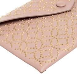 Pre Owned Alaia Pink Studded Leather Studded Envelope Clutch