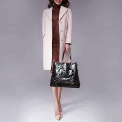 Pre Owned Alaia Black Leather Laser Cut Mina Tote