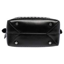 Pre Owned Alaia Black Leather Laser Cut Satchel